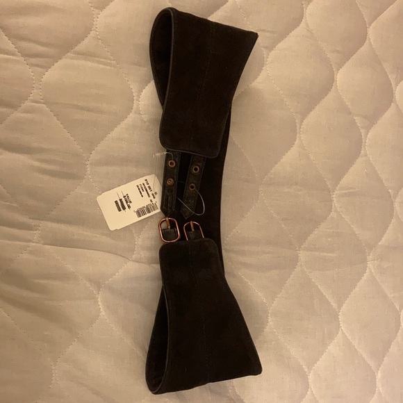 Zac Posen Z spoke wave belt navy suede S NWT main image 5